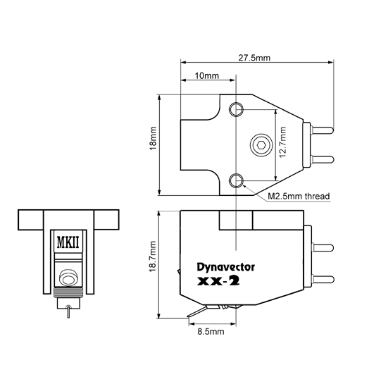 Dynavector XX2 mkII dimensions