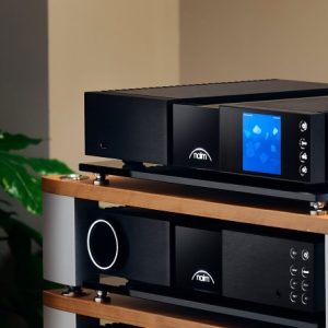 naim classic 300 series launch event, nss 333 streamer and nac 333 analogue preamplifier on fraim stand, high-end hi-fi from loud and clear glasgow, scotland, uk