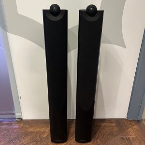 Bowers & Wilkins XT4 Floorstanding Speaker Black Front View Pre-Owned Available from Loud and Clear Glasgow, Scotland. UK.