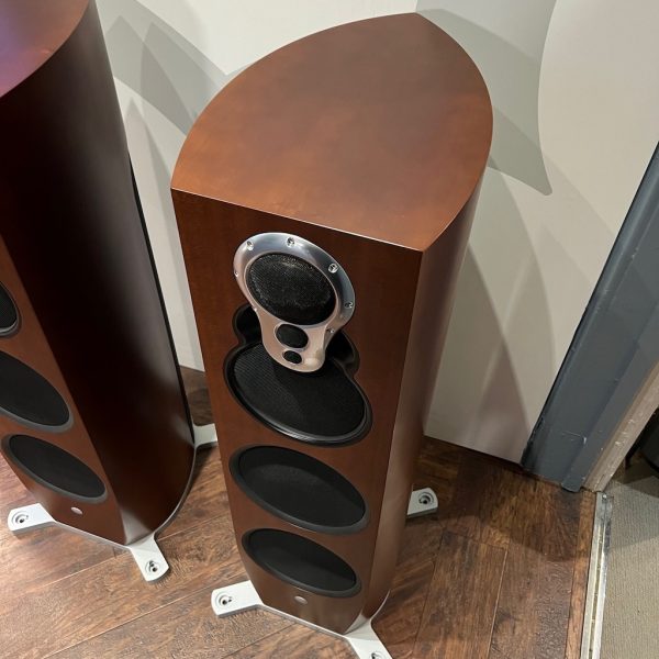 Linn Klimax 350P Floorstanding Loudspeaker in Cherry Top View Pre-Owned, available from Loud and Clear Glasgow, Scotland. U.K.