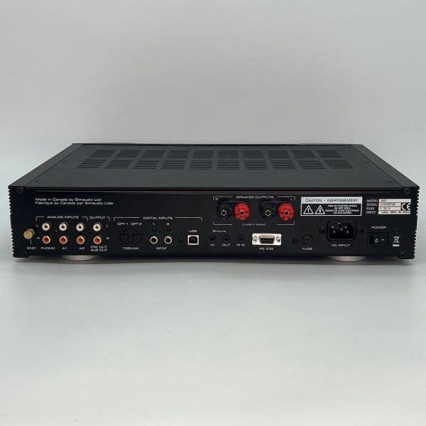 Moon 240i Integrated Amplifier and DAC Black Rear View Pre-owned. Available from Loud and Clear Glasgow, Scotland U.K.