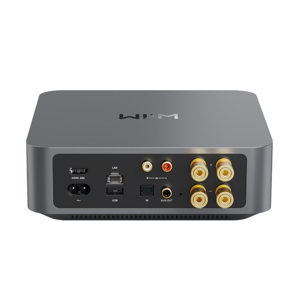wiim amp wireless streaming amplifier space grey rear all-in-one from loud and clear glasgow, scotland, uk