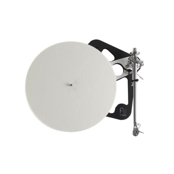 rega planar 10 turntable in black with white mat overhead view, vinyl replay from loud and clear hifi, glasgow, uk