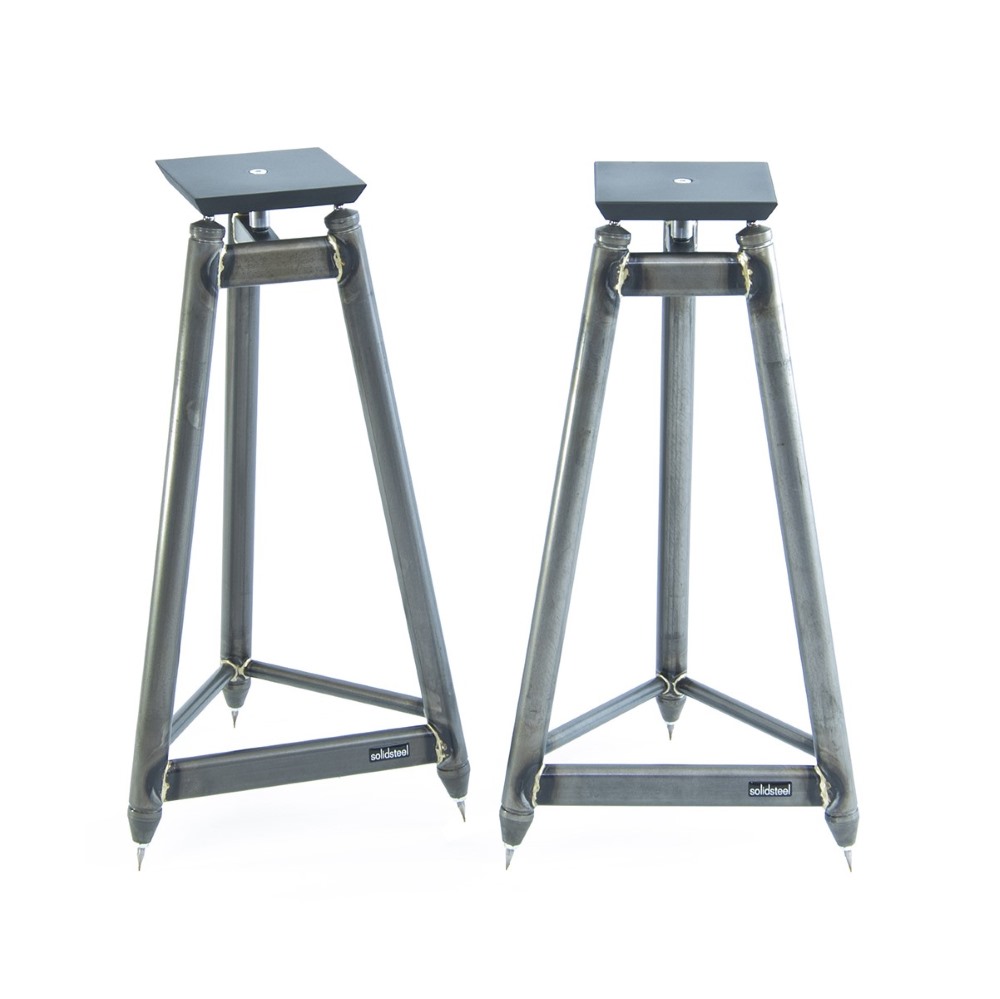 solidsteel ss6 speaker stands for book shelf loudspeakers in raw finish, audiophile accessories from loud and clear hi-fi, glasgow, scotland, uk