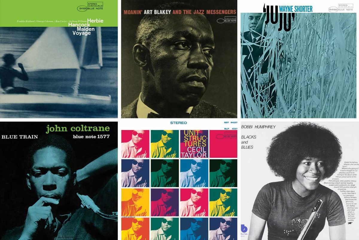 blue note records classic jazz album sleeves from herbie hancock, art blakey, wayne shorter, john coltrane, cecil taylor and bobbi humphrey