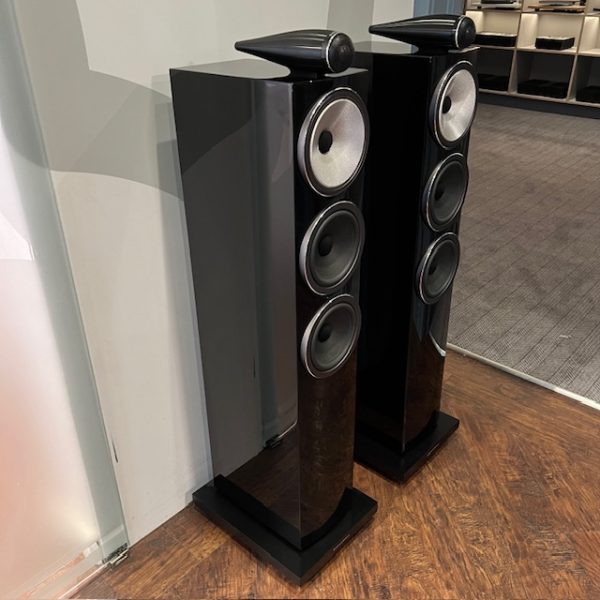 Bowers and Wilkins 703 S3 Gloss Black Floorstanding Speakers Side View Ex-demonstration, Available at Loud and Clear Glasgow, Scotland, U.K.