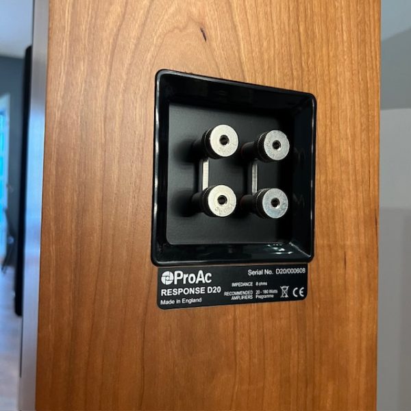 ProAc Response D20 Floorstadning Speakers in Cherry Pre-Owned Rear View, Available at Loud and Clear Glasgow, Scotland, U.K.