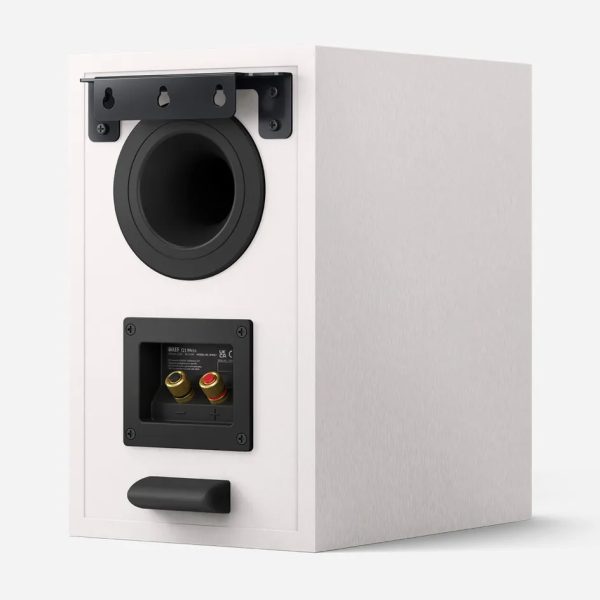 KEF Q1 Meta Bookshelf Speakers New White Rear View, Available at Loud and Clear Glasgow Hifi Shop, Glasgow, Scotland, U.K.