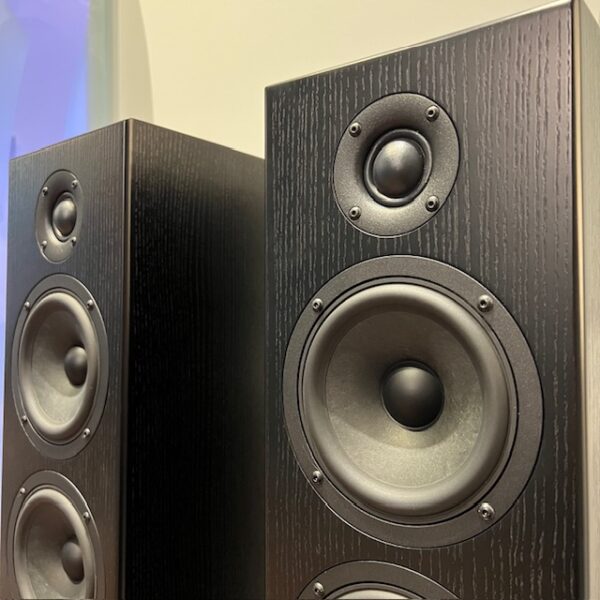 Totem Bison Twin Tower Floorstanding Loudspeakers Black Ash Ex-demonstration Drive Unit View, Available at Loud and Clear Glasgow, Scotland, U.K.