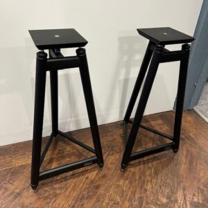 Solid Steel SS6 Speaker Stands Black Pre-Owned Angle View, Available at Loud and Clear Glasgow, Scotland, U.K.