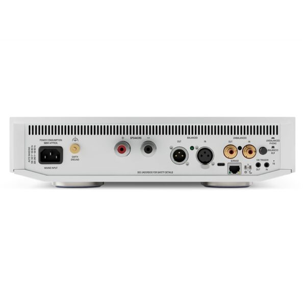 Linn Klimax Solo 500 Mono Power Amplifier New Silver Rear View-min, Available at Loud and Clear Hi-Fi, Glasgow, Scotland, UK