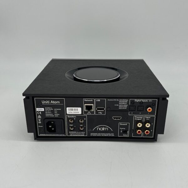 Naim Audio Uniti Atom All-In--One Streaming Amplifier Pre-Owned Rear View, Available at Loud and Clear Glasgow, Scotland, U.K.
