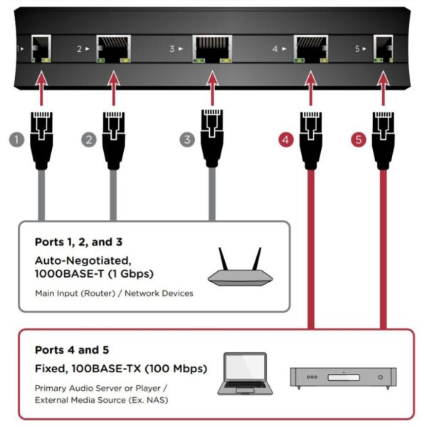 Nordost QNET Network Switch New Wiring View, Available at Loud and Clear Hi-fi Shop in Glasgow, Scotland, U.K.