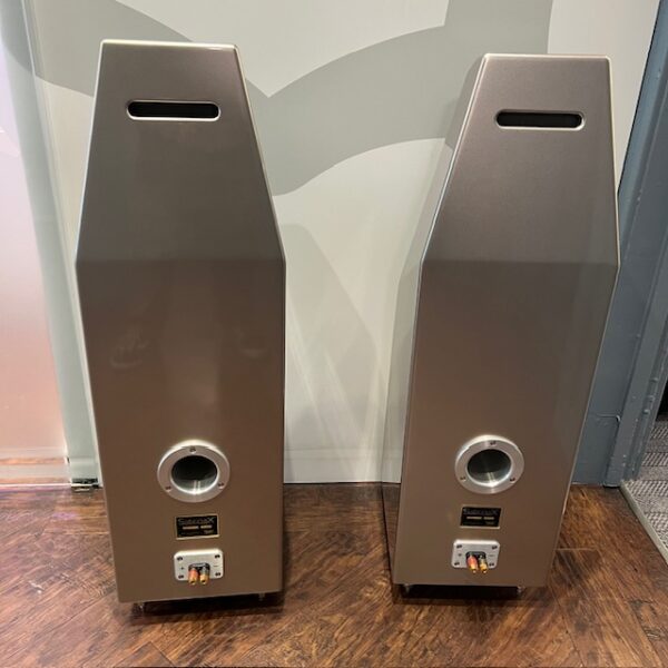 Wilson Audio SabrinaX Floorstanding Speakers Quartz Finish Ex-Demonstration Rear View, Available at Loud and Clear Glasgow, Scotland, U.K.