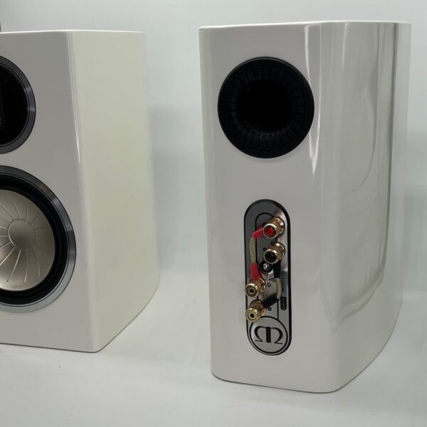 Monitor Audio Gold GX 100 Standmount Speakers in White Pre-Owned Rear View, Available at Loud and Clear Glasgow, Scotland, U.K.