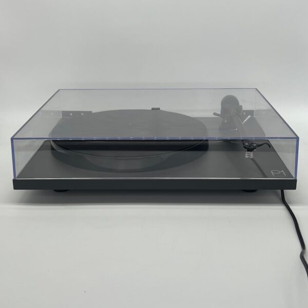 Rega Planar 1 Turntable With Carbon Cartridge Pre-Owned Front View Lid On, Available at Loud and Clear Glasgow, Scotland, U.K.