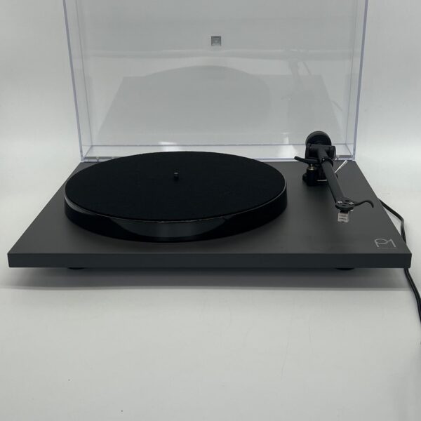 Rega Planar 1 Turntable With Carbon Cartridge Pre-Owned Front View Lid Up, Available at Loud and Clear Glasgow, Scotland, U.K.