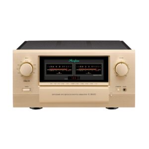 Accuphase E-800S Class-A Integrated Amplifier New Front View Flap Up, Available from Loud and Clear, Glasgow, Scotland. U.K.