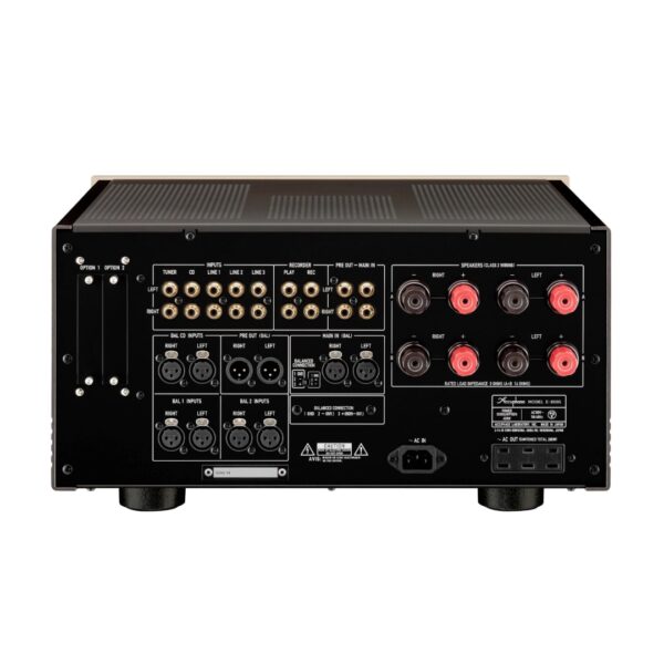 Accuphase E-800S Class-A Integrated Amplifier New Rear View, Available from Loud and Clear, Glasgow, Scotland. U.K.
