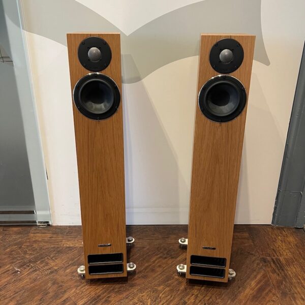 PMC 23i Passive Floorstanding Speakers Oak Pre-Owned Front View, Available at Loud and Clear Glasgow, Scotland, U.K.