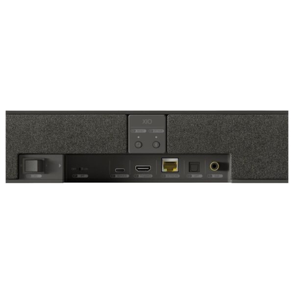 KEF XIO Sound Bar Slate Black New Rear View Available at Loud and Clear Glasgow Hifi Shop, Glasgow, Scotland, U.K.