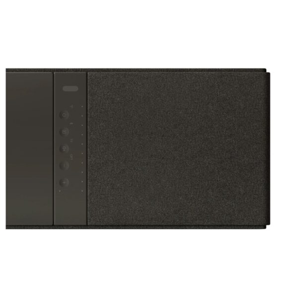KEF XIO Sound Bar Slate Black New Side View Available at Loud and Clear Glasgow Hifi Shop, Glasgow, Scotland, U.K.