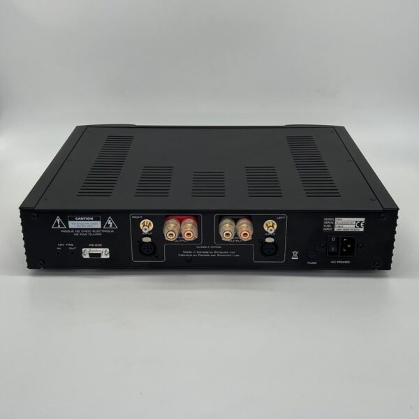 Moon 330A Power Amplifier Prer-Owned Black Rear View, Available at Loud and Clear Glasgow, Scotland, U.K.