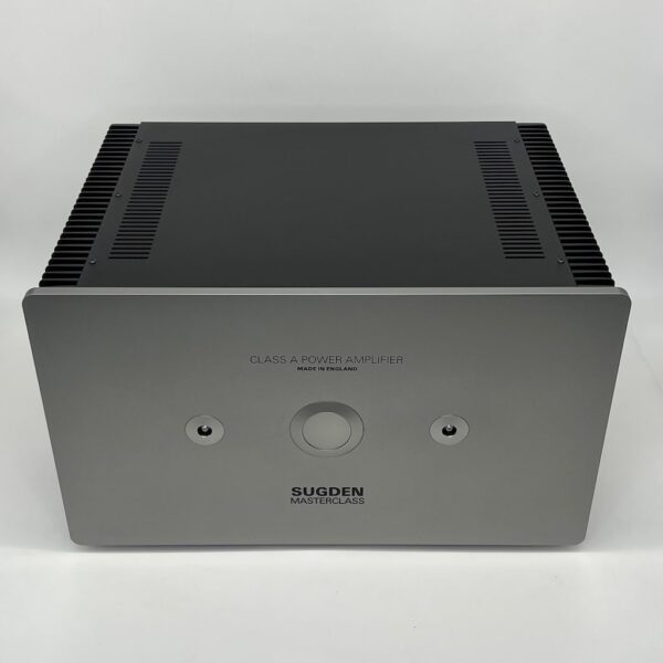 Sugden Masterclass MPA4 Mono Power Amplifier Silver Pre-owned L Top View, Available at Loud and Clear Glasgow, Scotland, U.K.