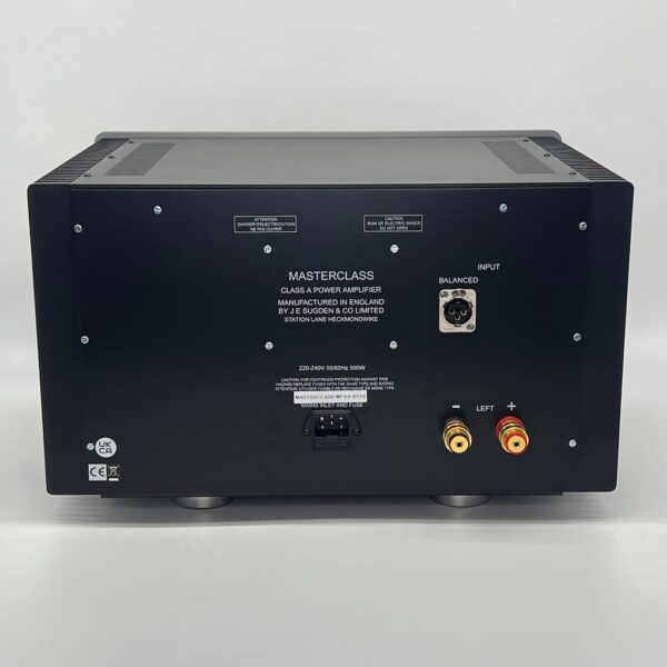 Sugden Masterclass MPA4 Mono Power Amplifier Silver Pre-owned R Rear View, Available at Loud and Clear Glasgow, Scotland, U.K.