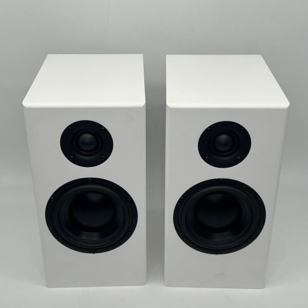 Totem Bison Monitor Bookshelf Speakers Satin White ex-Demonstration Top View, Available at Loud and Clear Glasgow, Scotland, U.K.