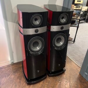 Focal Scala Utopia V2 Floorstanding Speakers Pre-Owned Front View Grilles Off, Available at Loud and Clear Glasgow, Scotland, U.K.