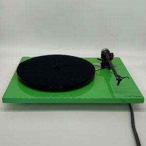 Rega RP6 Turntable Green Front View Pre-Owned Lid Off, Available at Loud and Clear Glasgow, Scotland, U.K.