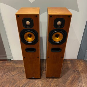Monitor Audio reference 703 PMC floorstanding speakers pre-owned front view grilles off, Available at Loud and Clear Glasgow, Scotland, U.K.