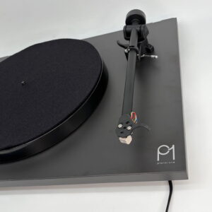 Rega Planar 1 Turntable Pre-Owned Black Arm View, Available at Loud and Clear Glasgow, Scotland, U.K.