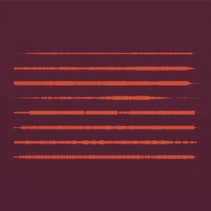 front cover of 1030 last night from glasgow and loud and clear collaborative vinyl album in burgundy with orange wav forms across front