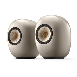 KEF LS LUXE Dusk Titanium Wireless Speakers New Angle View Available at Loud and Clear Glasgow Hifi Shop, Glasgow, Scotland, U.K.