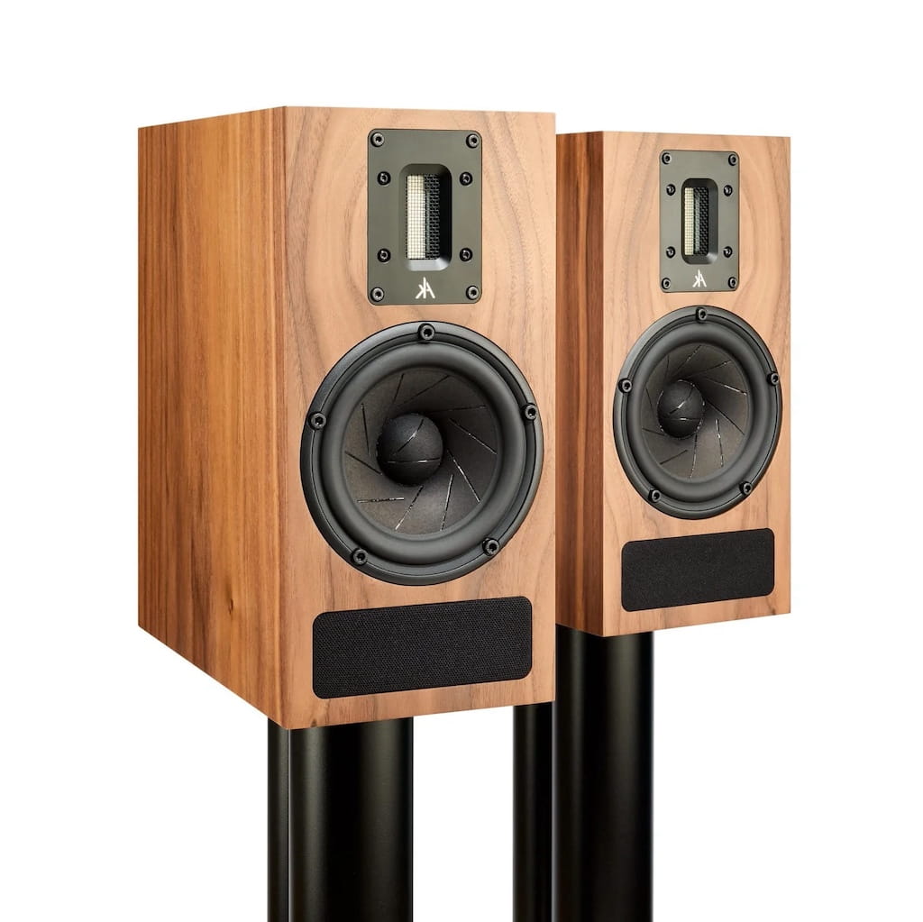 Kerr Acoustics K400 Bookshelf Speakers New Pair View Front, high-end vinyl from loud and clear glasgow, scotland, uk