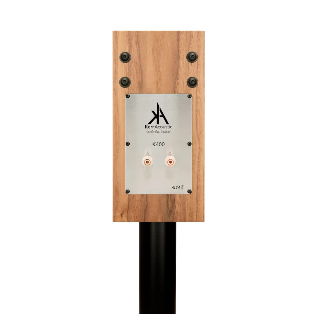 Kerr Acoustics K400 Bookshelf Speakers New View Rear, high-end vinyl from loud and clear glasgow, scotland, uk