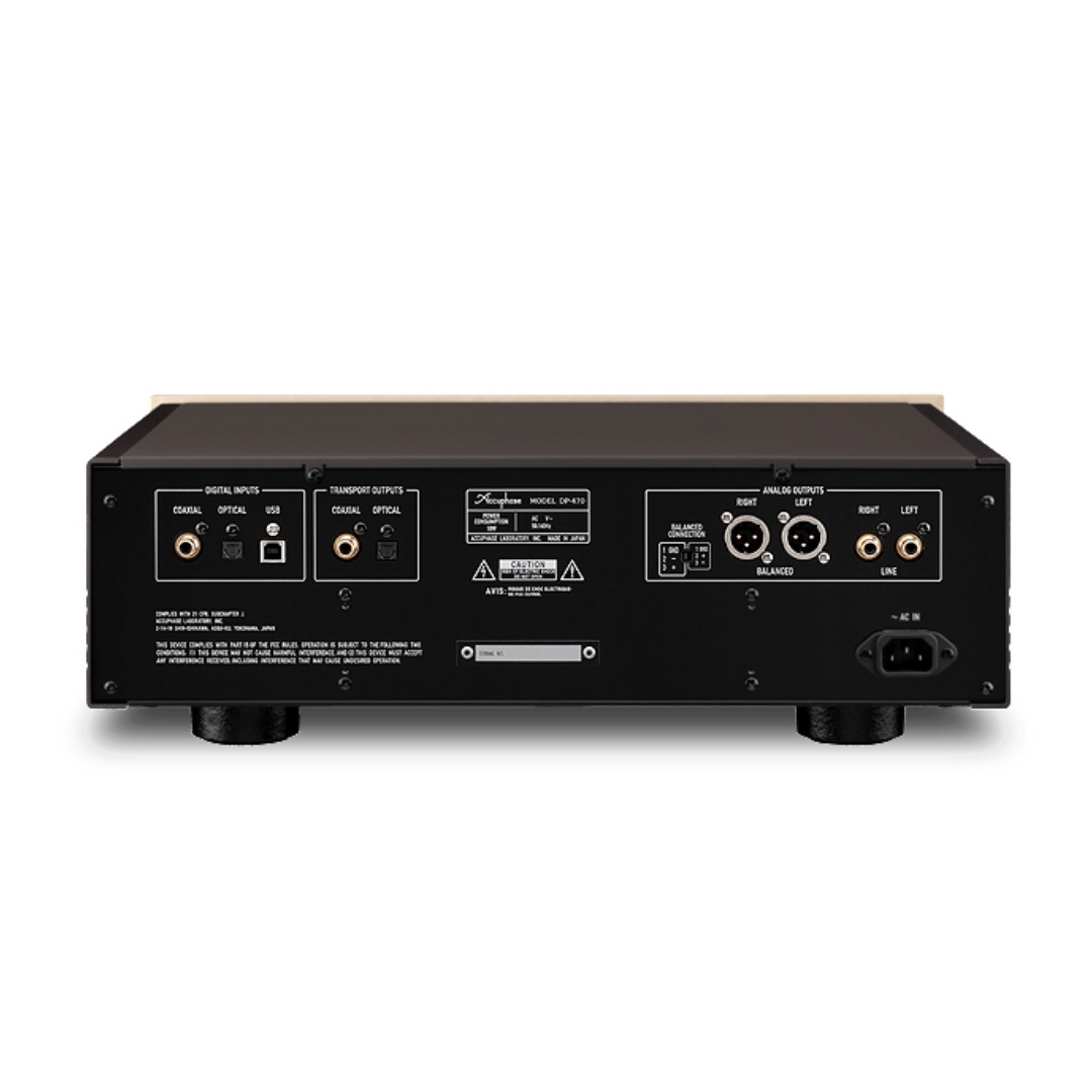 Accuphase DP-470 CD Player New Rear View, Available from Loud and Clear, Glasgow, Scotland. U.K.