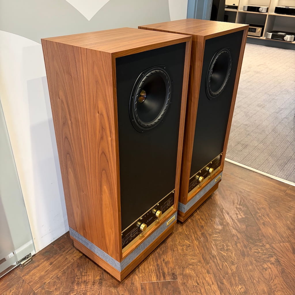Fyne Audio Vintage Classic 8 Floorstanding Speakers Pre-Owned Angle View, Available at Loud and Clear Glasgow, Scotland, U.K.